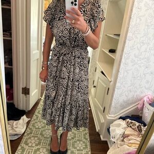 Flowy Black and White Patterned Dress